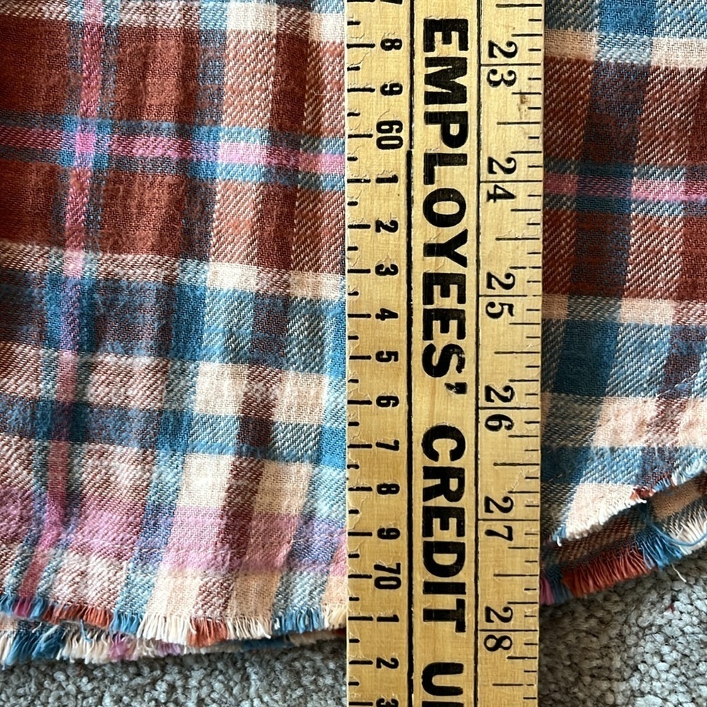 Lucky Brand Plaid Button Front Raw Hem Tunic Shacket Size XS NWT - Picture 10 of 11